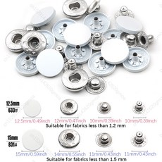새로운 15MM 가죽 금속 패스너 듀티 대한 단추 가방에 스냅 의류 재봉 버튼 LEATHERCRAFTS 라운드 자켓 액세서리 컬러, 15mm-20S, White, 1개