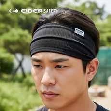 아이더 세이프티 쿨링 메쉬 헤어밴드 작업용 땀흡수 여름 작업용 머리띠, FREE, 블랙