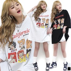 통통마녀 ] 프린센스 박스 반팔 2컬러 / 120kg 까지 착용 / 남여공용 / 오버사이즈