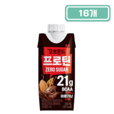 롯데 오트몬드 프로틴 제로슈거 초코, 250ml, 16개