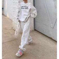 [올씨마] 여성 편안한 꾸안꾸 기모 오버핏 맨투맨 조거팬츠 셋업 6369
