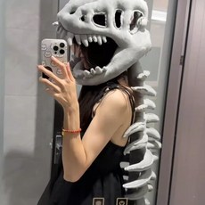 恐龍頭套 絨毛表演服 搞怪外骨骼造型頭飾