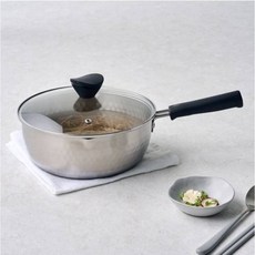 매일쓰는 블랙핸들 스텐 함마톤 편수냄비 22cm 뚜껑포함_JUESWARE, 매일쓰는 블랙핸들 스텐 함마톤 편수냄비 22cm 뚜껑포