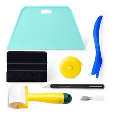 FOSHIO 벽지 스무딩 접촉 비닐 적용 스크레이퍼 앤 스틱용 벽지 벽지 솔기 붙여넣기 키트 필름 도구 브러시 벽지 브러시 스무딩 도구 도구 용지 필 키트 윈도우 롤러, 02 Wallpaper Kit, 1개