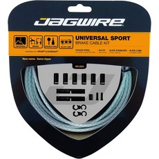 Jagwire 유니버설 스포츠 브레이크 키트 케이블 화이트 브레이드, White Braided