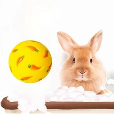 兔兔漏食球 益智磨牙小寵玩具 兔子遊戲球, 黃色兔子游戲球, 1個
