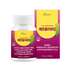 누리바 레몬콜라뷰업 레몬정 피쉬 콜라겐 팹타이드 프로바이오틱 21 리포좀 글루타치온 피로회복 피부개선, 1개, 120정