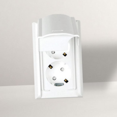 세로형 전기 콘센트 방수형 2구 화이트 덮개형 전기 콘센트 욕실 안전