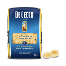 DE CECCO Orecchiette N.91 貓耳朵麵 義大利麵 500g, 1個