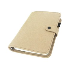 A6/ A5 6홀 펠트 커버 라운드 링 뷰 바인더 파일 폴더 루스 리프 시트 프로텍터/노트북 리필/DIY 스크랩북/바인더 커버 프로텍터 (다크 섀도우 A5 미니 세트), A5 mini set, 밀키 화이트