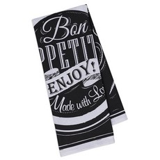 Design Imports 본 아페티 프린티드 키친크로스 45.7 x 71.1cm, Black+White, 1개