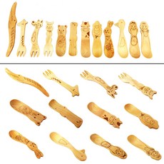 단풍나무 요거트스푼 & 포크, 1개, 소 요거트스푼, 우드