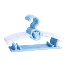台灣出貨 可調節兒童衣架 防滑伸縮晾衣架 寶寶曬衣架, 北歐藍【超取上限120支】, 1個