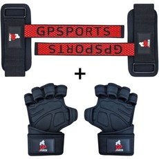 지피스포츠 헬스 스트랩 장갑 남성 턱걸이 운동 손목보호대 세트, 1개