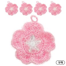 이지웰 눈꽃 손뜨개 수세미, 5개, 1개입