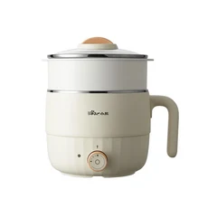 곰다기능 전기 요리 냄비 스테인레스 스틸 싱글 더블 레이어 가정용 밥솥 1-2 인용, 02 With steamer, 01 1.2L