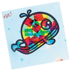 유니아트 썬캐쳐 만들기 DIY 고래 부채 펠트 썬캐처 재료 아동 미술 교육 창문데코