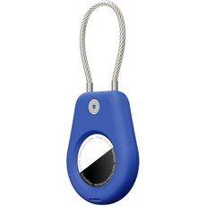 에어태그 2세대2026 및 1세대용 4개 묶음 홀더 와이어 케이블 포함 잠금 안전 케이스 애플 에어태그용 열쇠고리 키링 여행가방 태그 검정, A3-Dark Blue