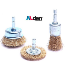 알덴 드릴용 육각 드릴 브러쉬 3종 세트 미니 컵브러쉬 평브러쉬 엔드 베이비 철 솔 2인치 샤프트 6파이 추형 파워 브라쉬 부러쉬 종지 종브러쉬 부라쉬 파워 카본 브러시 T형, 1개