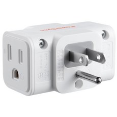 群加安全壁插 三向轉接插座-TC3303N9-台灣製-迅睿, 1個, 白色 一入, 白色, 64mm