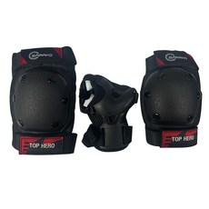 탑히어로 아동보호대 고급형 (손목+팔꿈치+무릎 세트) / 인라인 및 자전거 킥보드, 1세트, 레드