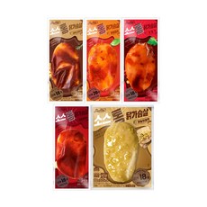 [랭킹닭컴] 맛있닭 소스 통 닭가슴살 5종 맛보기 세트, 100g, 10개