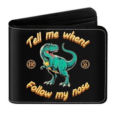 Kanfouaela 남아 및 청소년을 위한 세련된 가죽 지갑 - 동전 포켓 신분증 창 카드 슬롯이 있는 바이폴드 디자인 어린이 사려 깊은 선물 티라노사우루스 187482
