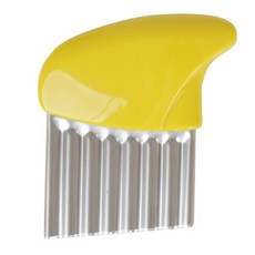 下村 日本 馬鈴薯波浪切片器 不鏽鋼波浪刀 蔬果切片器 波浪形刀, 黃/綠, 1個