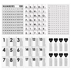 A3 미니 학습벽보 블랙심플 공부 포스터, 씨더굿, 5번 한글자음모음(소형)