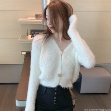 라오농 브이 크롭 가디건짧은 키 작은 가을 겨울 스웨터 겉옷+JYI02X