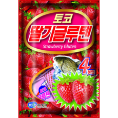토코 TOCO 딸기 글루텐4 40g (4봉입) strawberry gluten 민물 향어 붕어 집어 글루텐류 떡밥, 1개, 40g X 4
