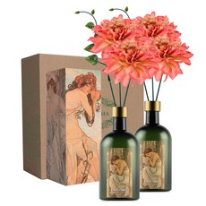 라플로리아 꽃 디퓨저, 2개, 500ml, S6.다시한번힘내요향/B3.달리아-L12/레드