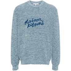 메종키츠네 핸드라이팅 로고 자수 스웨터