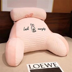 可拆洗卡通靠墊 冰豆豆涼感 兔絨保暖 辦公椅護腰墊 孕婦床頭靠枕, 冰乳膠可愛兔中號60*40