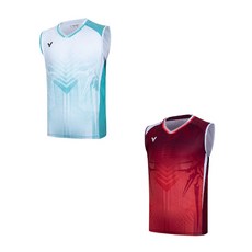 VICTOR 勝利 專屬賽服背心 T-55061 羽球背心 透氣排汗 輕量運動上衣, T-55061 M 淺藍,L, 1個