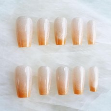 광택이 나는 캣아이 네일 우아한 디자인(오렌지 XS)