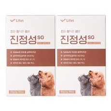 진정성 SG 간 담낭 영양제 강아지 고양이 SAMe 밀크씨슬 간수치, 2개, 심장/간, 30회분