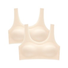 수아팜 주니어 2단계 에어 실크 심리스 브라 2매_스킨