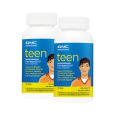 GNC teen Multivitamin For Boys 틴 멀티비타민 남자 청소년 120정, 2개