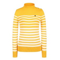 레노마골프 여성 사선 단추 포인트 스트라이프 하이넥 니트 RWSHK8205-217