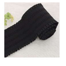 해피베어스 로멘틱 플리츠 벨트고무줄 70 mm, 블랙 색상, 2개입