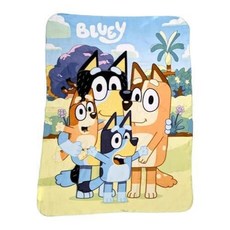 Bluey 해피 패밀리 담요 부드러운 실키 101.6cm x 127cm(40인치 50인치)