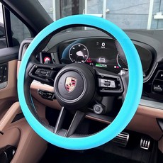 논슬립 핸들커버 실리콘 원형 D컷 전차종 호환 10컬러 차량용 자동차 핸들 커버 카바, 블랙