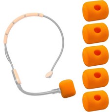 Shure SM31 P31-TQG SM31FT BLX14SM31 BLX14P31 무선 마이크헤드셋 시스템 고밀도 폼 마이크 팝 필터 윈드스크린블루과 호환되는 Voarmaks 5개, Orange