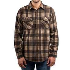 Jachs New York 남성용 긴소매 버튼업 브러시드 플란넬 셔츠 (미국 알파 미디엄 브라운)