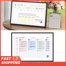 10.1인치 HD 터치스크린 가족 플래너 전환 가능한 디지털 사진 액자 기능이 있는 스마트 디지털 캘린더 (가정용), 01 검정색