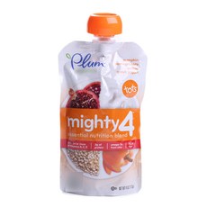 Plum Organics 마이티 4 에센셜 뉴트리션 블렌드, 호박+석류+퀴노아+그릭요거트, 1개, 113g