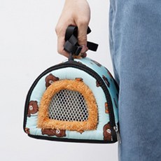 다람쥐 이동백 햄스터 외출백 가방 고슴도치 이동장 외출, M_블랙-레몬