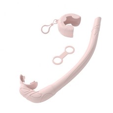 多彩濕式呼吸管 自由潛水 矽膠 小嘴 大弧度, 果粉,呼吸管