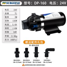 DP-160高壓隔膜水泵 12v 24v 小型電動淨水噴霧器 增加壓力清洗車機, 型號：DP-160 電壓：24V